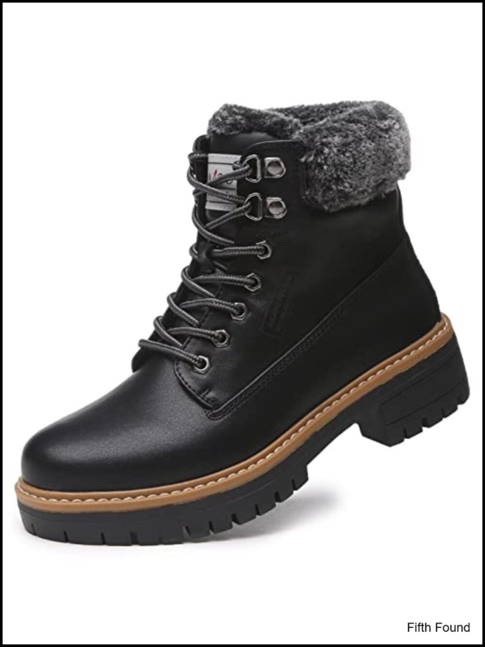 Winter Snow Boots Faux Fur Lined Water-Resistant Hiking Outdoor Shoes